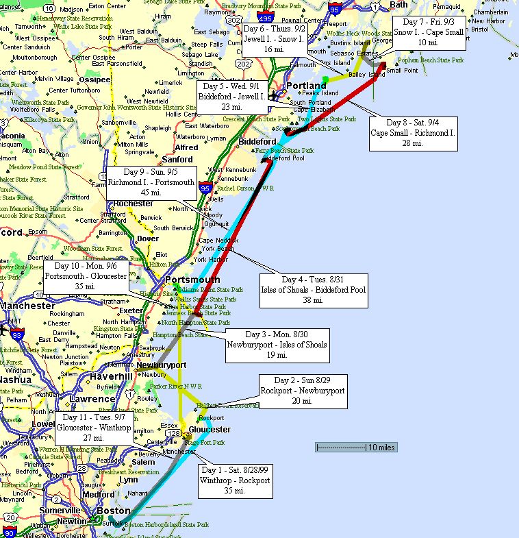 Maine Mileage Chart